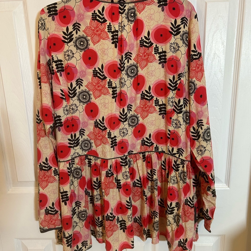 Matilda Jane Long Sleeve Blouse-Red and Black Floral - Picture 6 of 6